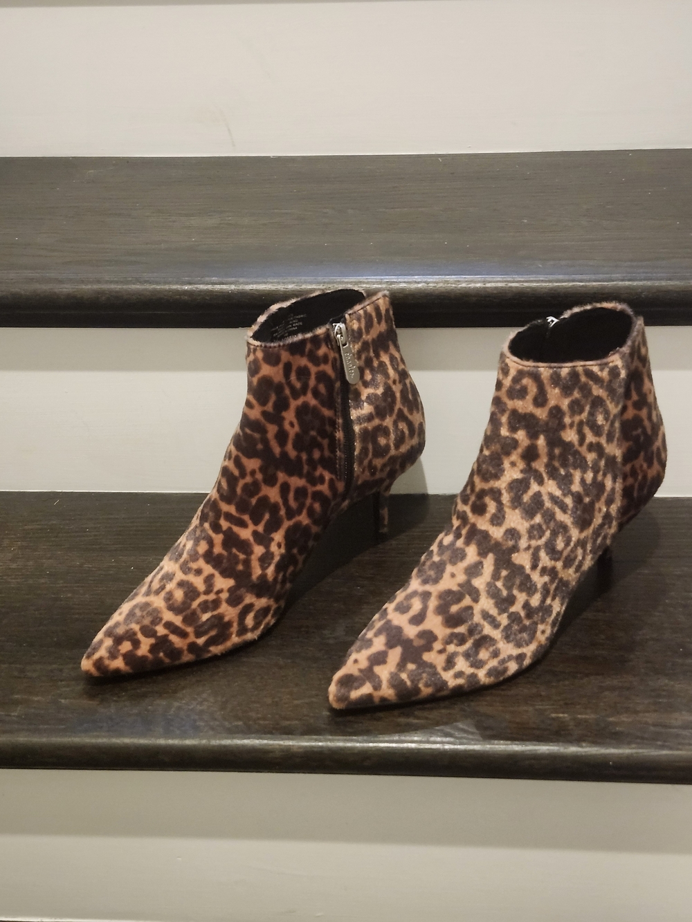 Charles By Charles David Faux Fur Leopard Print Ankle Boots